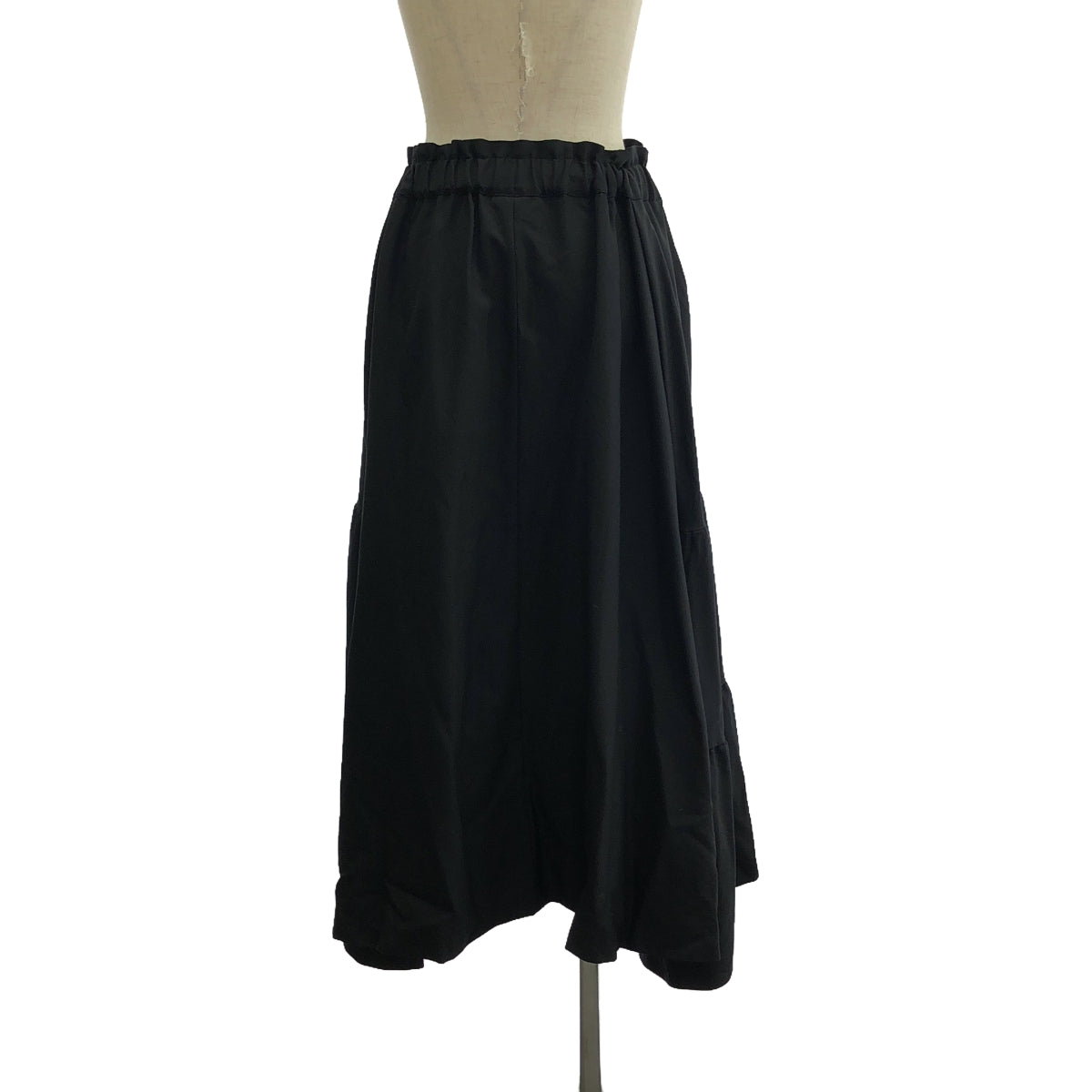 【미품】 noir kei ninomiya / 느와르 케이니 노미야 | 2021SS | 캐시미어 울 드로우 스트링 티어드 스커트 / 안감 포함 | S | 블랙 | 여성