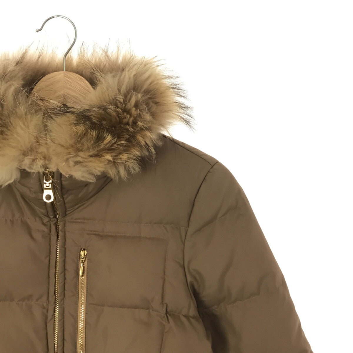 Deuxieme Classe | Down jacket with raccoon fur | 36 | Beige | Women's