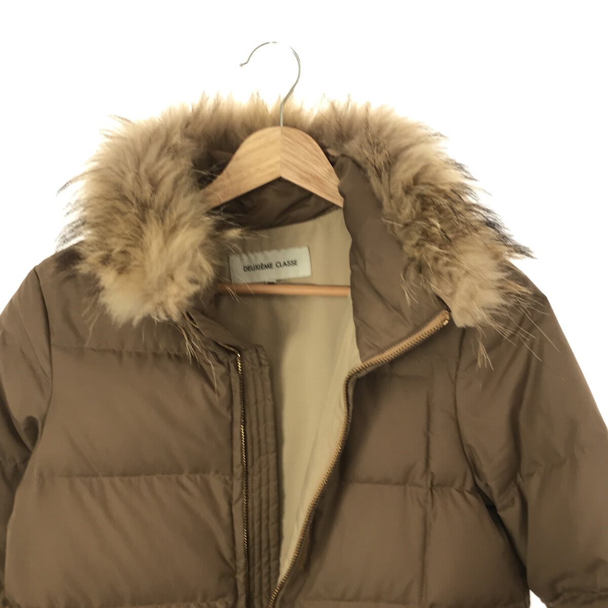 Deuxieme Classe | Down jacket with raccoon fur | 36 | Beige | Women's