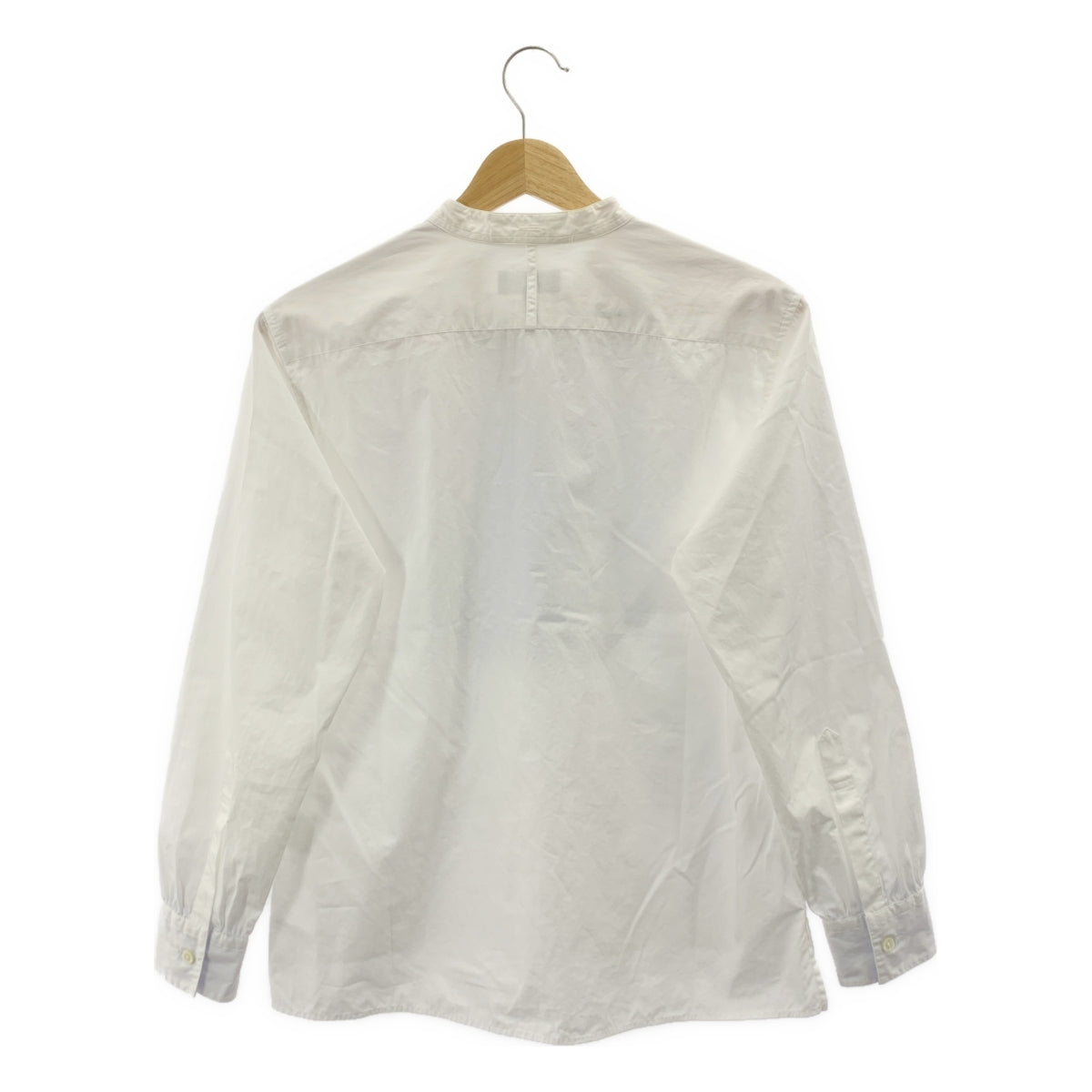 MARGARET HOWELL / マーガレットハウエル | コットン ストライプ切替 バンドカラーシャツ | 1 |