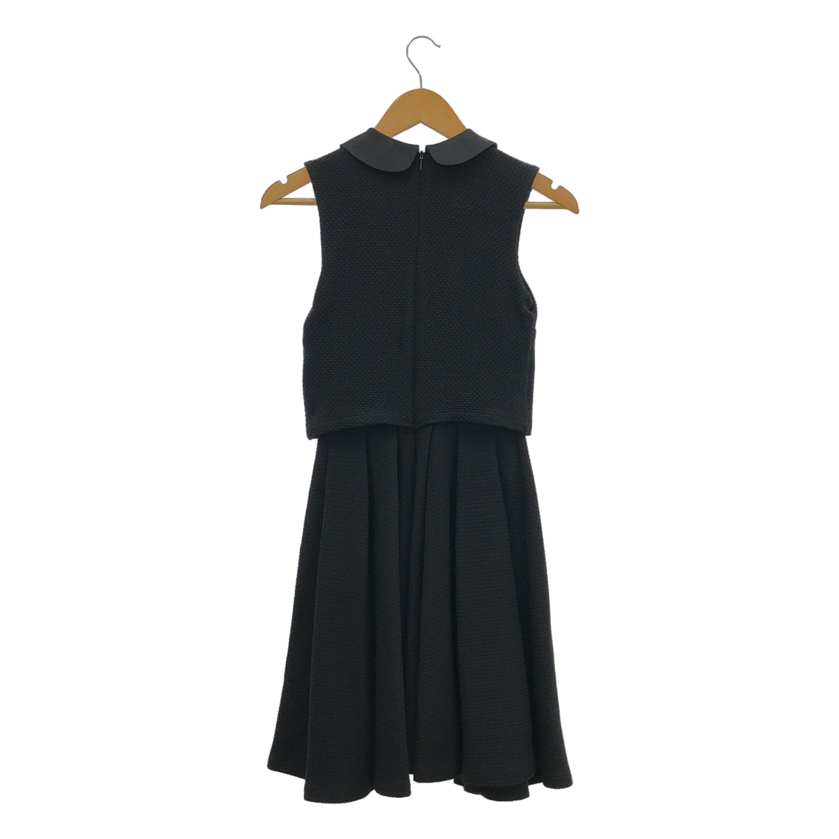 RED VALENTINO / 레드 발렌티노 | 라운드 컬러 민소매 원피스 | XS | 블랙 |