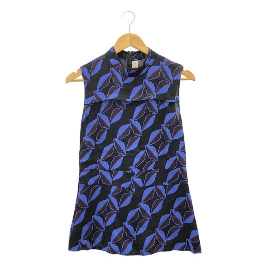 MARNI | Leaf Print Peplum Blouse | Size 40 | Purple/Black | Women's