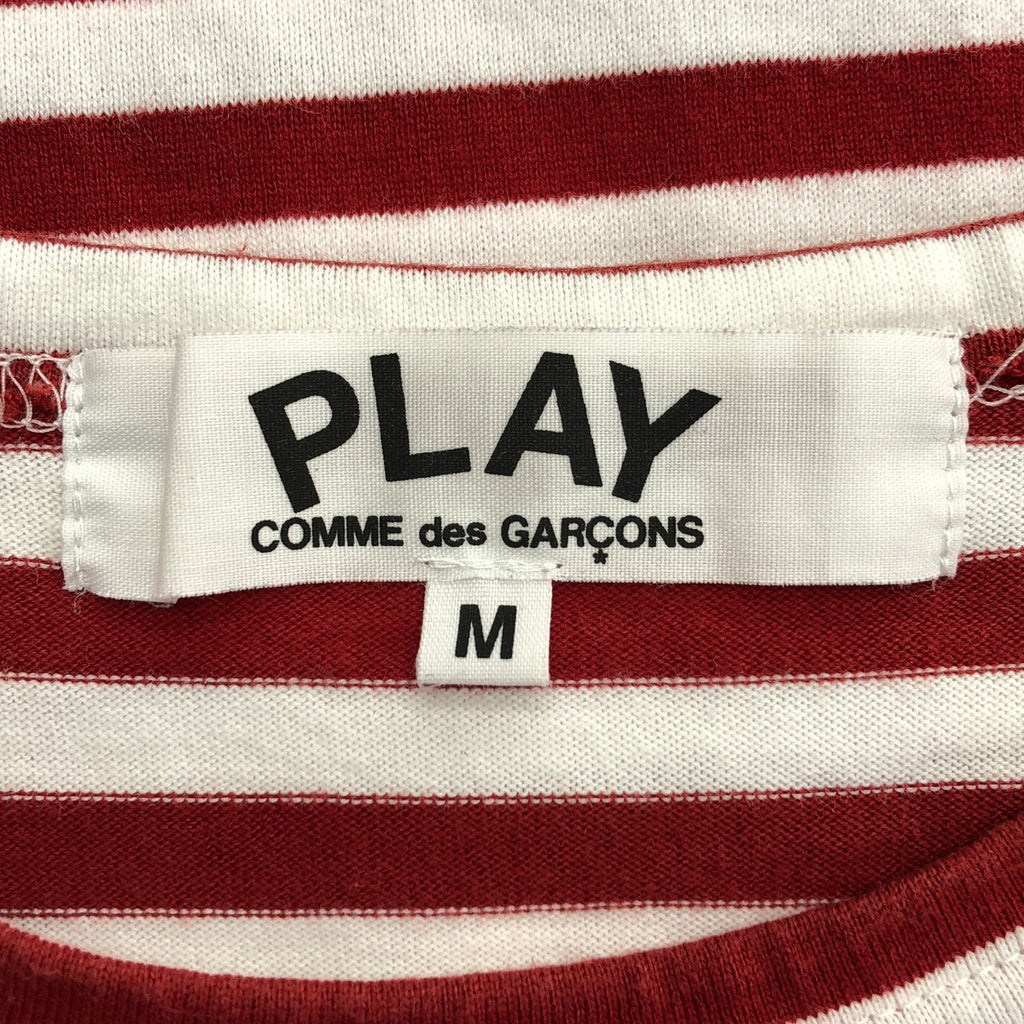 PLAY COMME des GARCONS / プレイコムデギャルソン | AD2018/4 | コットン ハート ワッペン ボーダー カットソー | M |