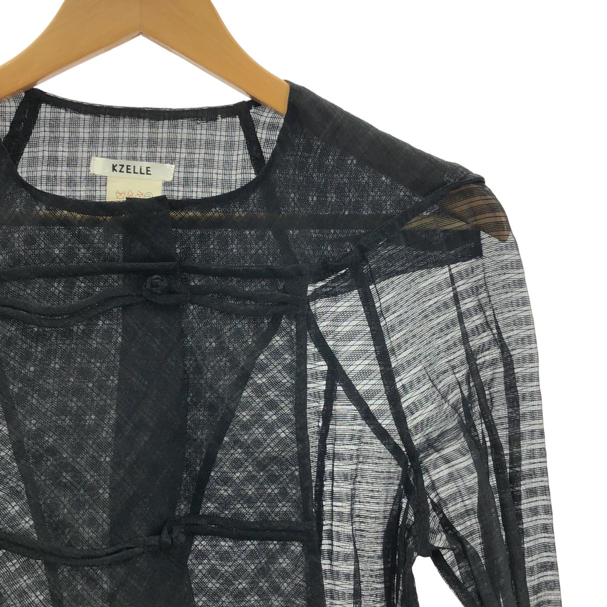 ISSEY MIYAKE / 이세이미야케 | KZELLE / 체크 시어 차이나 셔츠 | M | 여성