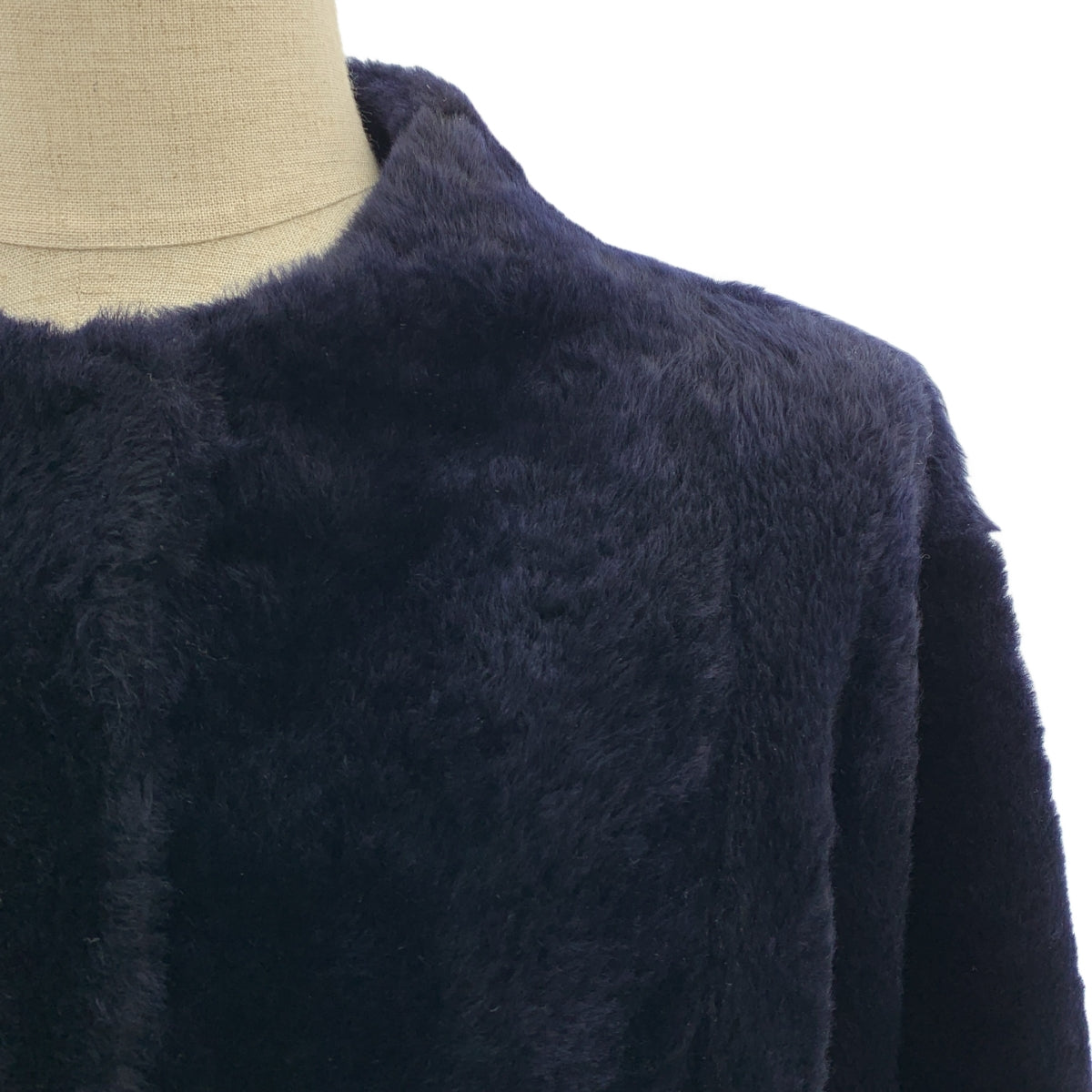 【美品】  DROMe / ドローム | 羊革 ムートンレザー リバーシブル ベルテッド | S | ネイビー | レディース