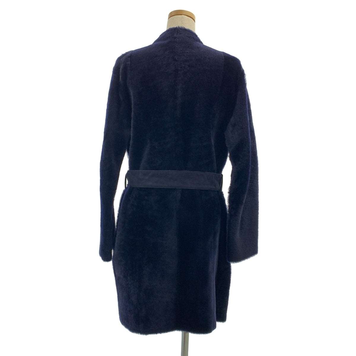 【美品】  DROMe / ドローム | 羊革 ムートンレザー リバーシブル ベルテッド | S | ネイビー | レディース