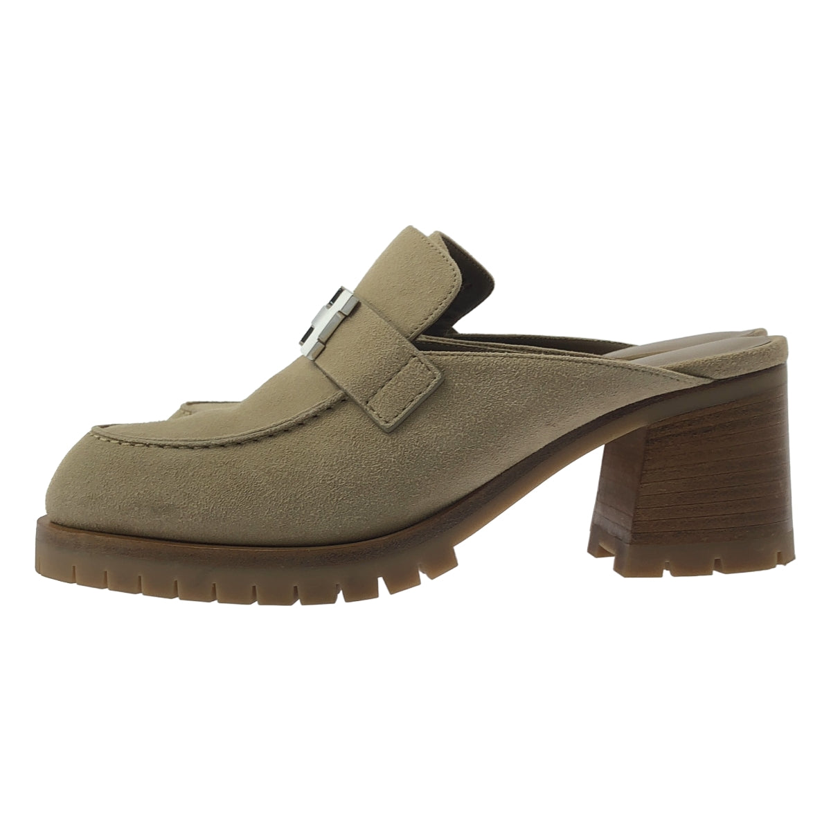 HERMES / 헤르메스 | H 로고 플로르 콘스탄스 뮬 샌들 | 35 1/2 | 베이지/실버 | 여성