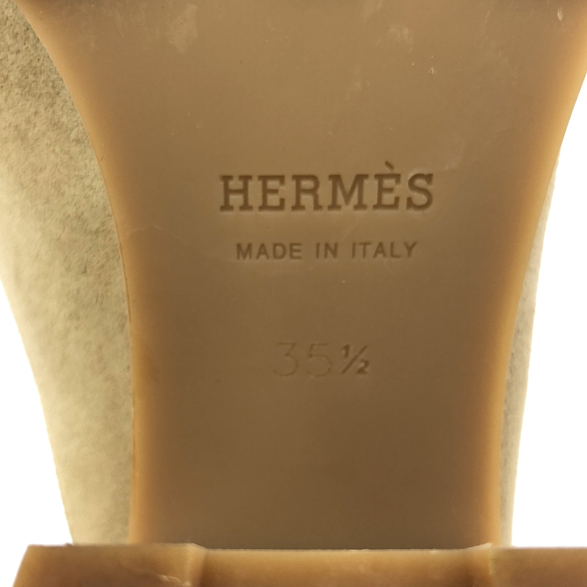 HERMES / エルメス | Hロゴ フロール コンスタンス ミュール サンダル | 35 1/2 | ベージュ/シルバー | レディース
