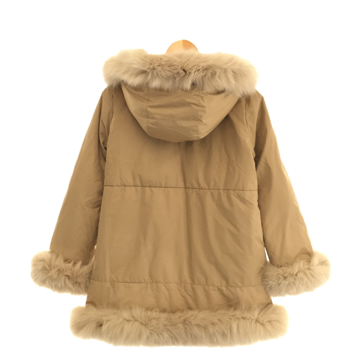 [New] GRACE CONTINENTAL | FOX fur-trimmed down coat | Size 38 | Beige | Women's