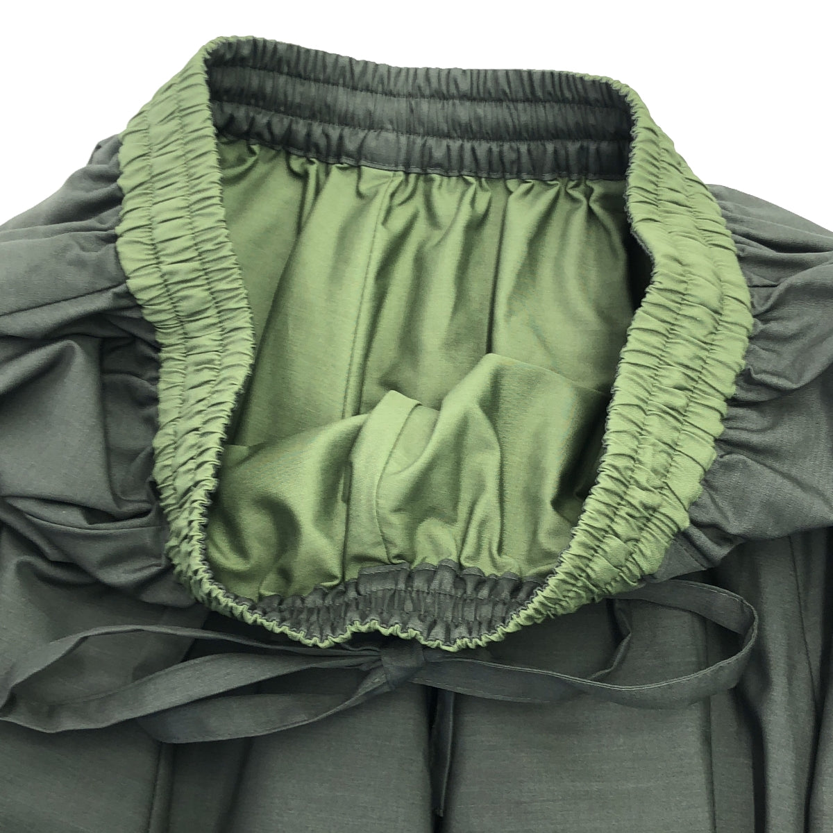 【美品】  Rosy Monster / ロージーモンスター | ドローストリング ボリューム スカート | S | グレー/グリーン | レディース