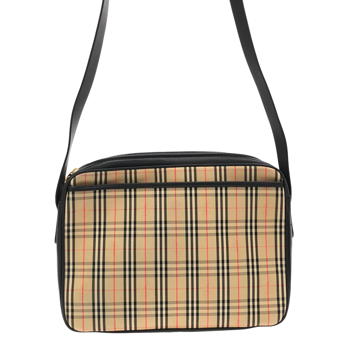 【미품】 Burberry / 버버리 | 가죽 전환 로고 쇠장식 노바 체크 숄더백 / 유니섹스 | 베이지 | 남성