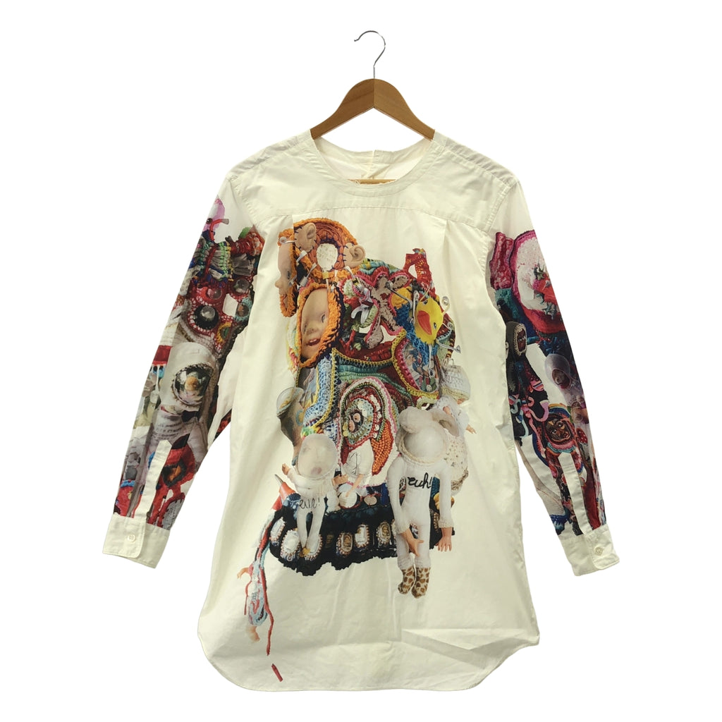 COMME des GARCONS HOMME PLUS / コムデギャルソンオムプリュス | 2018SS | Artwork by Mona Luison / 総柄 プリント バックボタン シャツ | XS | メンズ