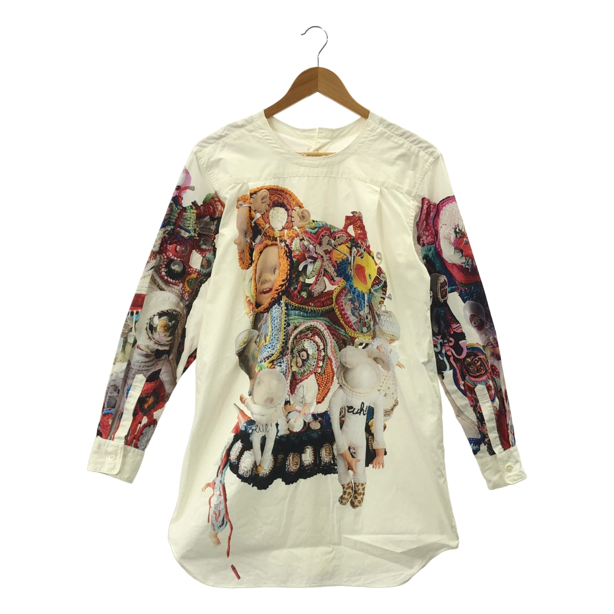 COMME des GARCONS HOMME PLUS / コムデギャルソンオムプリュス | 2018SS | Artwork by Mona Luison / 総柄 プリント バックボタン シャツ | XS | メンズ