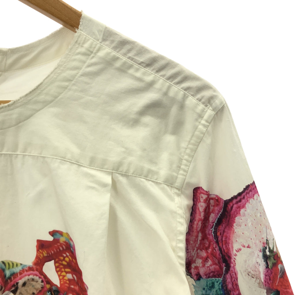 COMME des GARCONS HOMME PLUS / コムデギャルソンオムプリュス | 2018SS | Artwork by Mona Luison / 総柄 プリント バックボタン シャツ | XS | メンズ