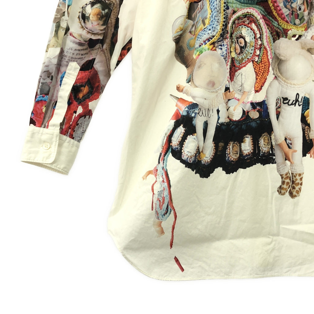 COMME des GARCONS HOMME PLUS / コムデギャルソンオムプリュス | 2018SS | Artwork by Mona Luison / 総柄 プリント バックボタン シャツ | XS | メンズ