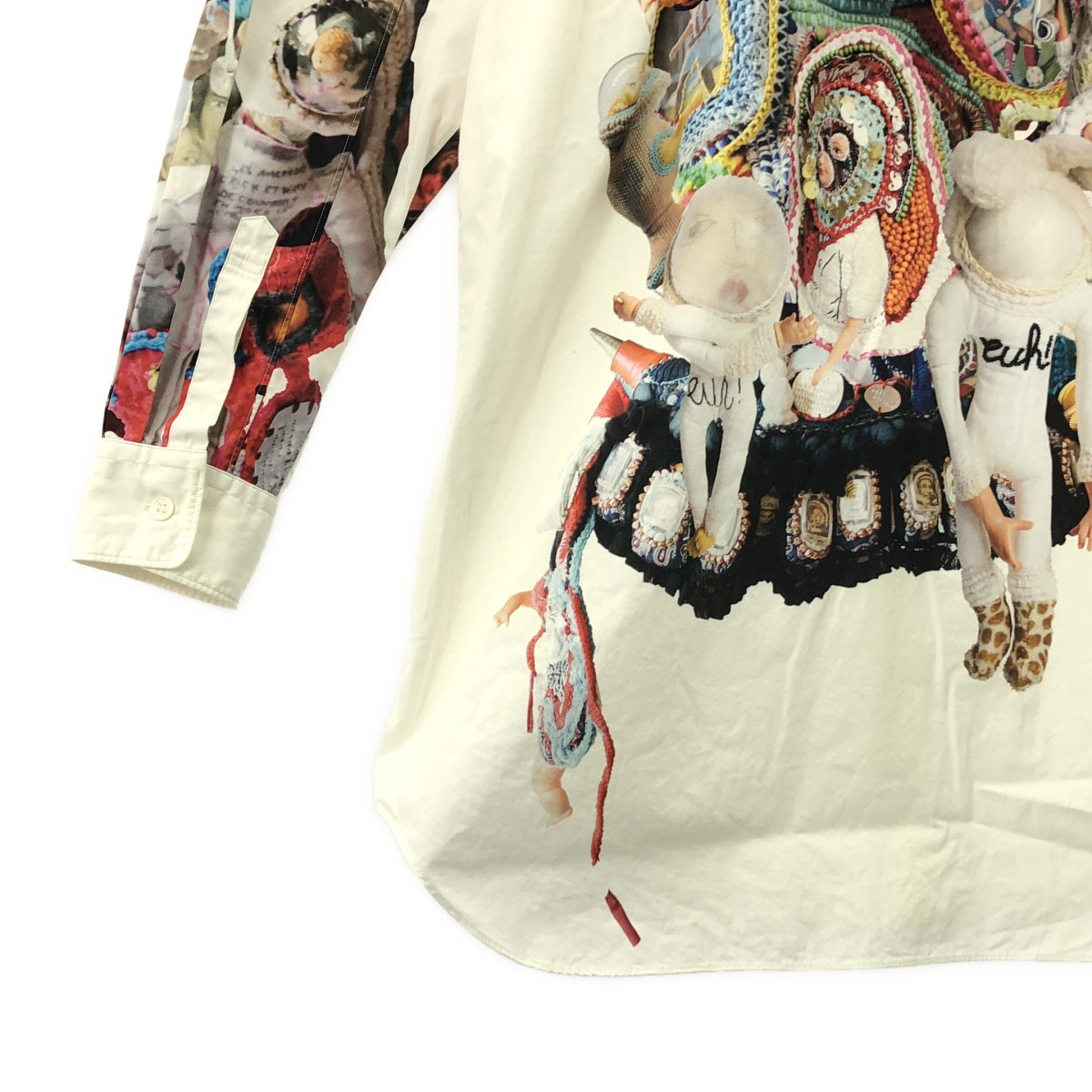 COMME des GARCONS HOMME PLUS / コムデギャルソンオムプリュス | 2018SS | Artwork by Mona Luison / 総柄 プリント バックボタン シャツ | XS | メンズ
