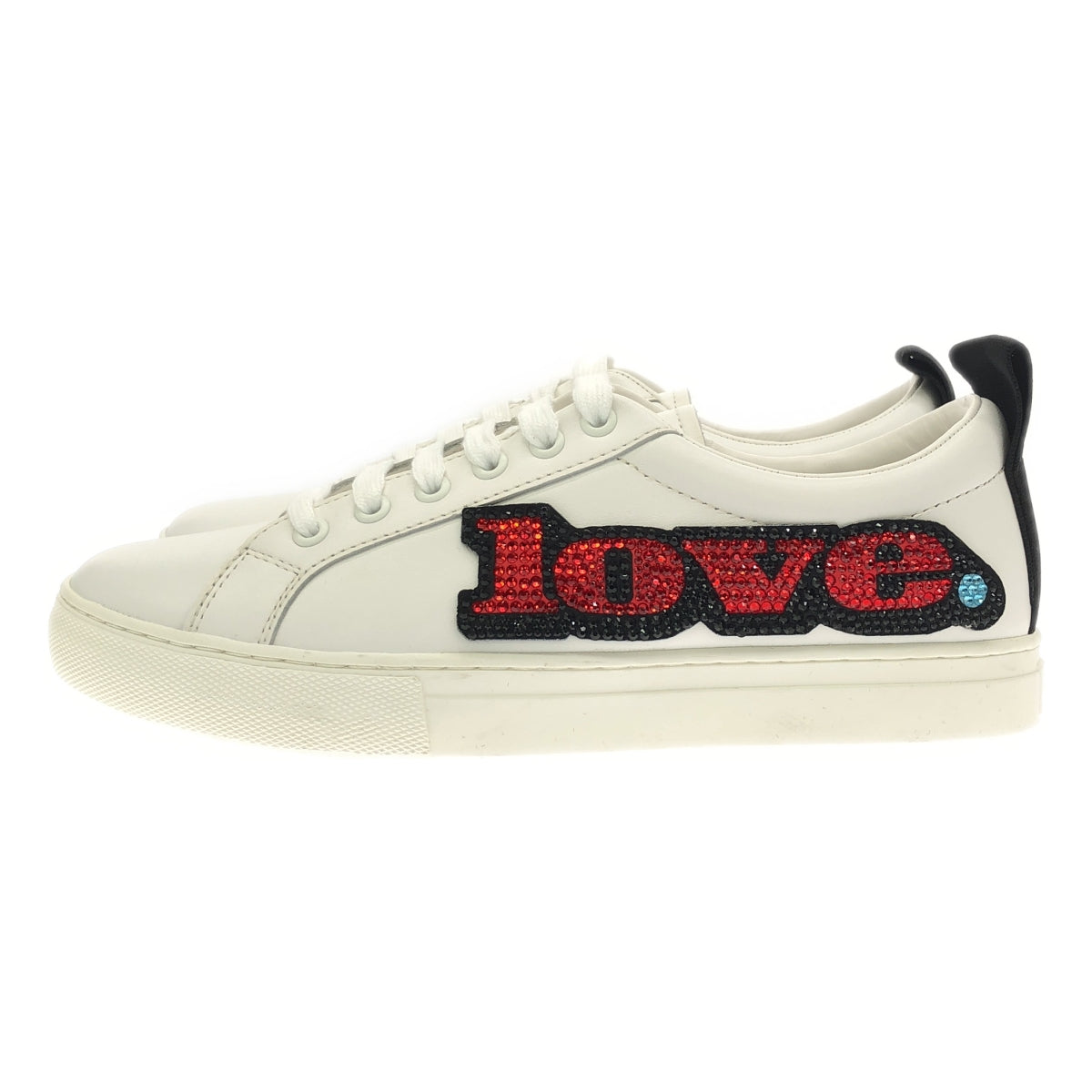 [Good Condition] MARC JACOBS | Love Embellished Empire Sneakers | Size 39 | White | Men's