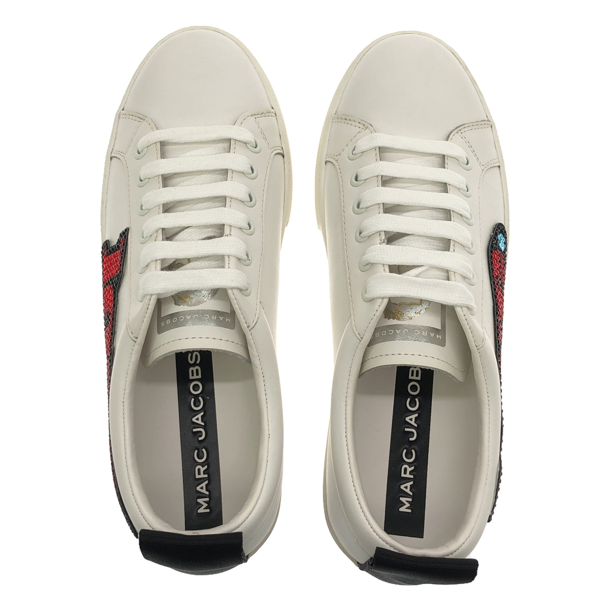 [Good Condition] MARC JACOBS | Love Embellished Empire Sneakers | Size 39 | White | Men's