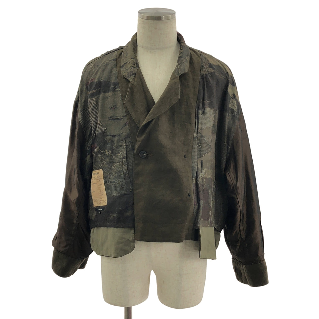 ziggy chen / 지기첸 | 2025SS | Double Breasted Cropped Jacket / 더블 브레스트 재킷 / 무늬 총 안감 | 44 | 남성