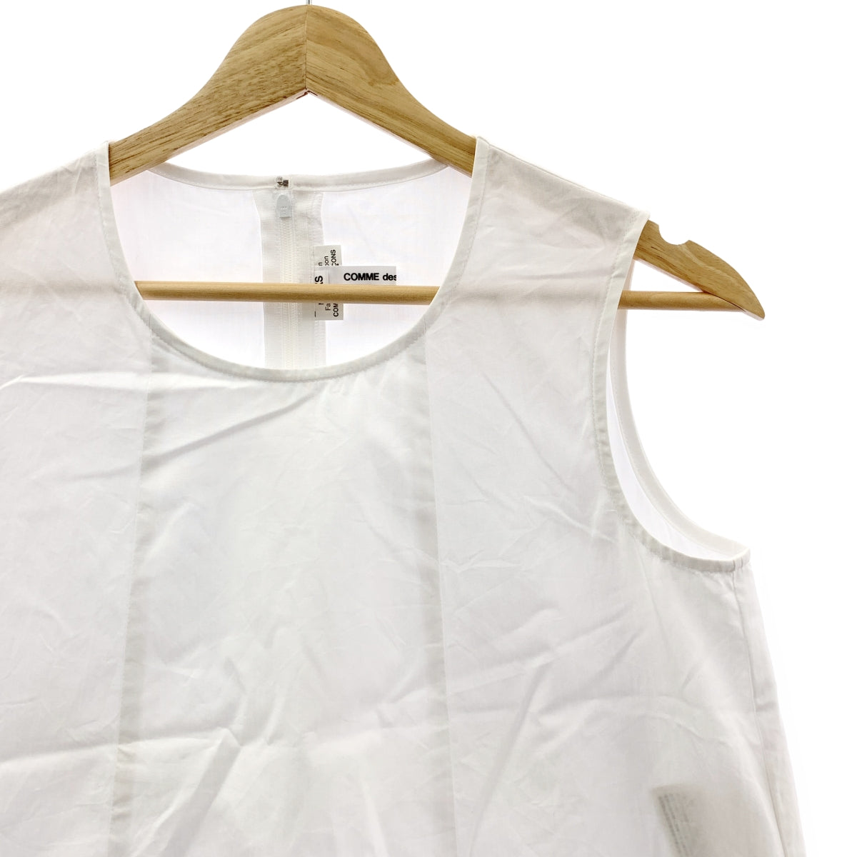 COMME des GARCONS COMME des GARCONS / コムコム | 2015SS | コットン パッチ バックジップ ノースリーブ  シャツ ブラウス | XS | レディース
