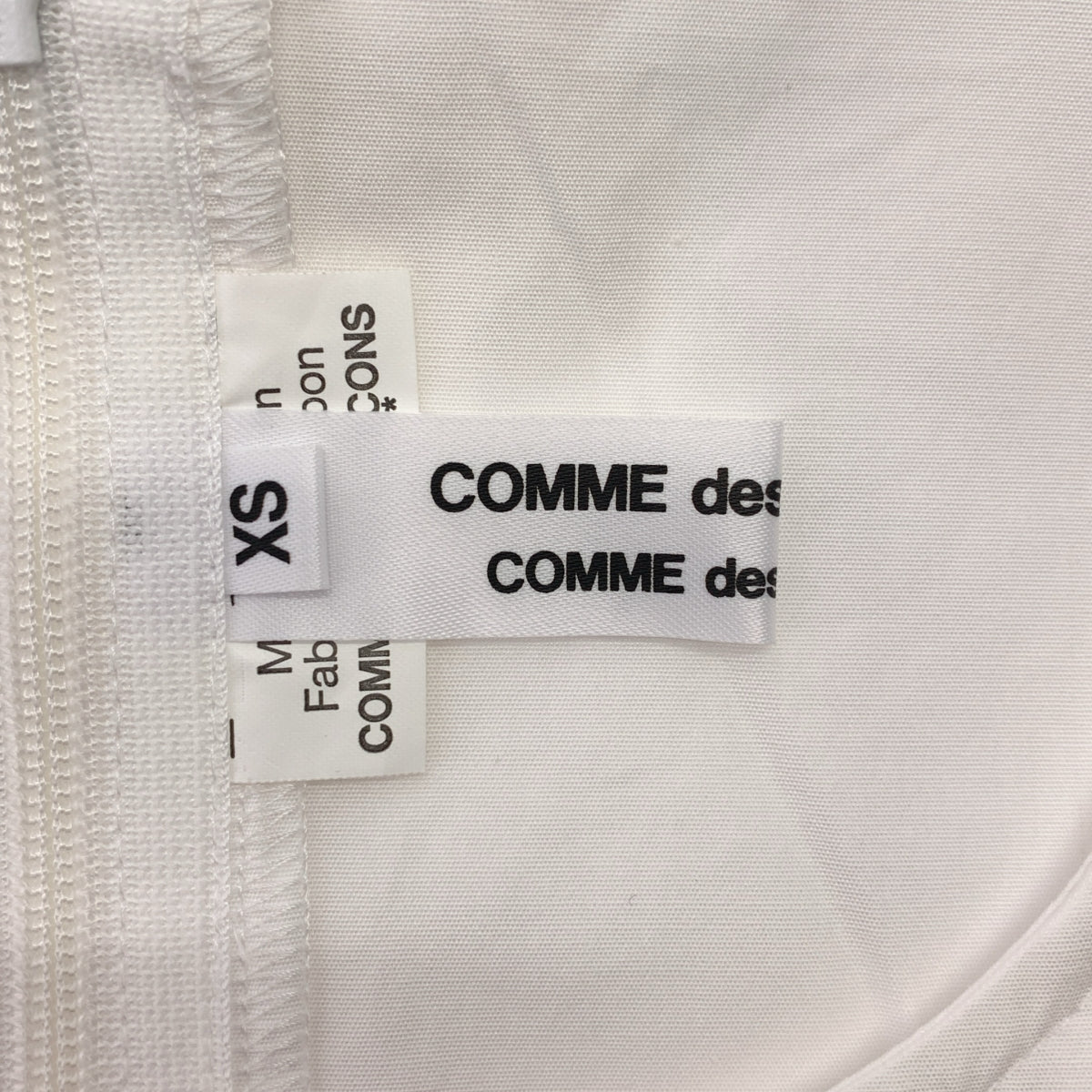 COMME des GARCONS COMME des GARCONS / 콤콤 | 2015SS | 코튼 패치 백 Zip 민소매 셔츠 블라우스 | XS |