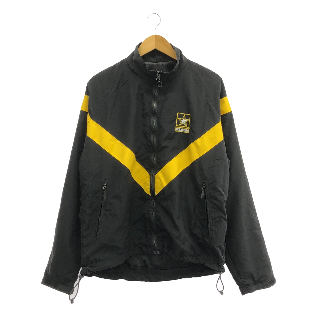 USARMY / US Military | 2020 | Physical Fitness Uniform Jacket Nylon Track Jacket | M / REGULAR | Black / Yellow | Men's