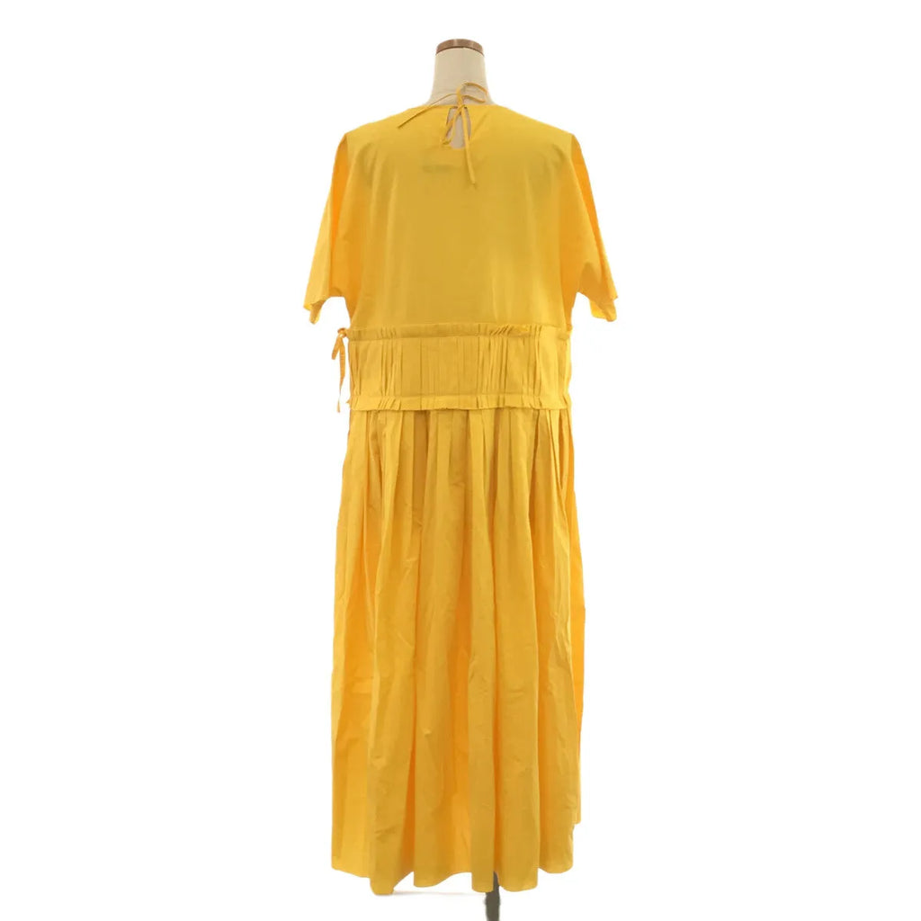 SARA LANZI / サラランズィ | コットン タックプリーツ シャツワンピース | M | イエロー | レディース