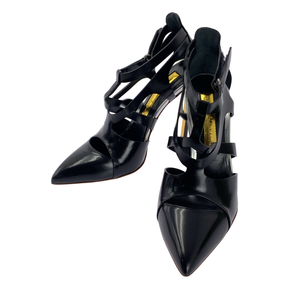 【美品】  Rupert Sanderson / ルパートサンダーソン | レザー ポインテッドトゥ ヒール サンダル パンプス | 36 | ブラック | レディース