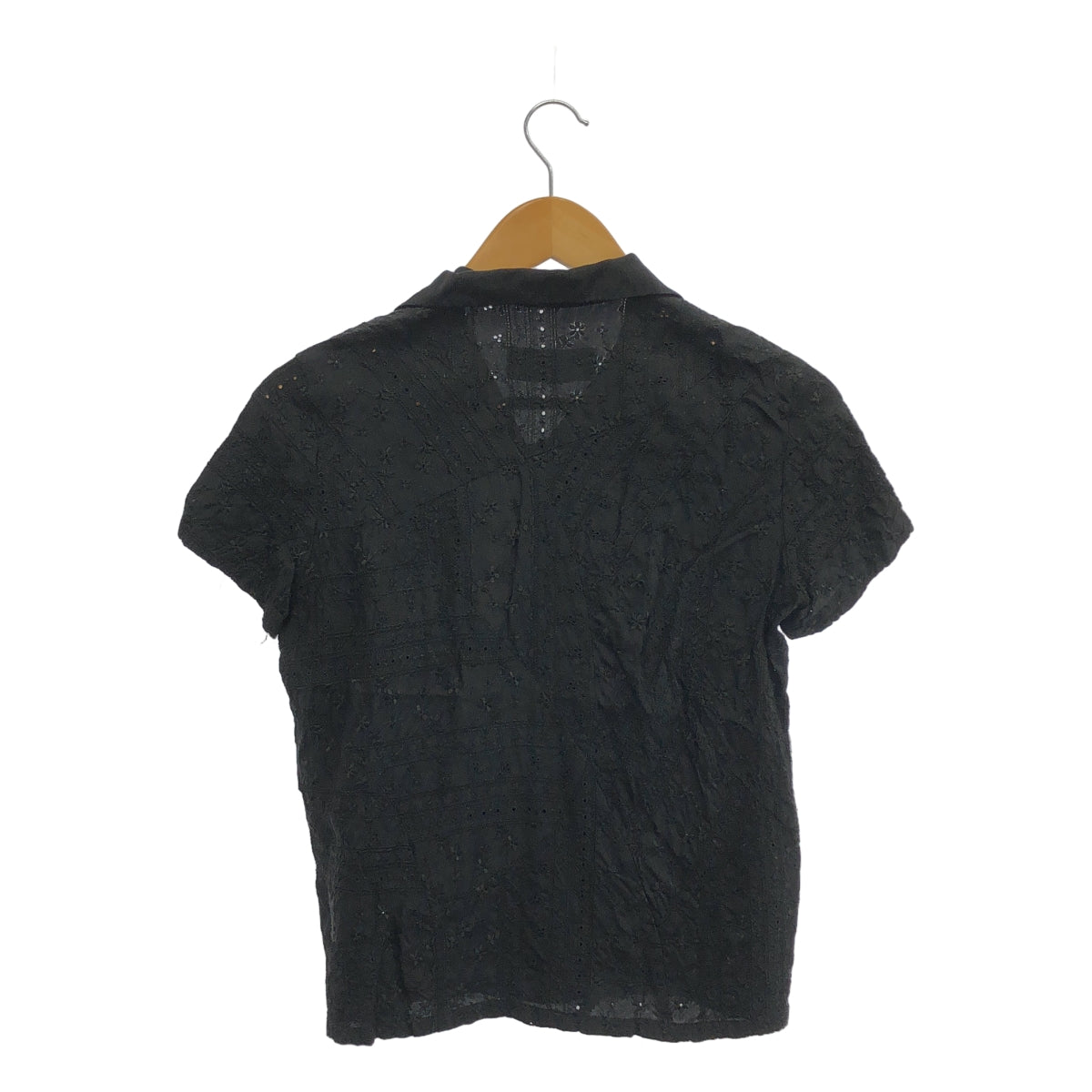 tricot COMME des GARCONS / トリココムデギャルソン | 2006SS | 製品洗い加工 エンブロイダリー シャツ | S | ブラック | レディース