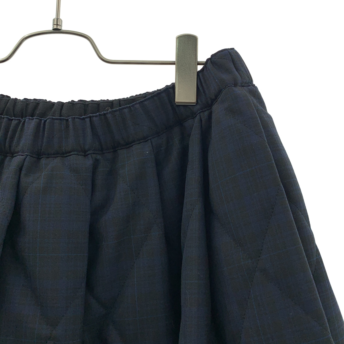 【美品】  BLACK COMME des GARCONS / ブラックコムデギャルソン | 2022AW | 総柄 中綿 キルティング ドローストリング ボリューム スカート | M | ネイビー/ブラック | レディース