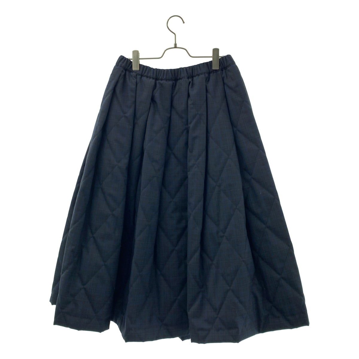 【美品】  BLACK COMME des GARCONS / ブラックコムデギャルソン | 2022AW | 総柄 中綿 キルティング ドローストリング ボリューム スカート | M | ネイビー/ブラック | レディース