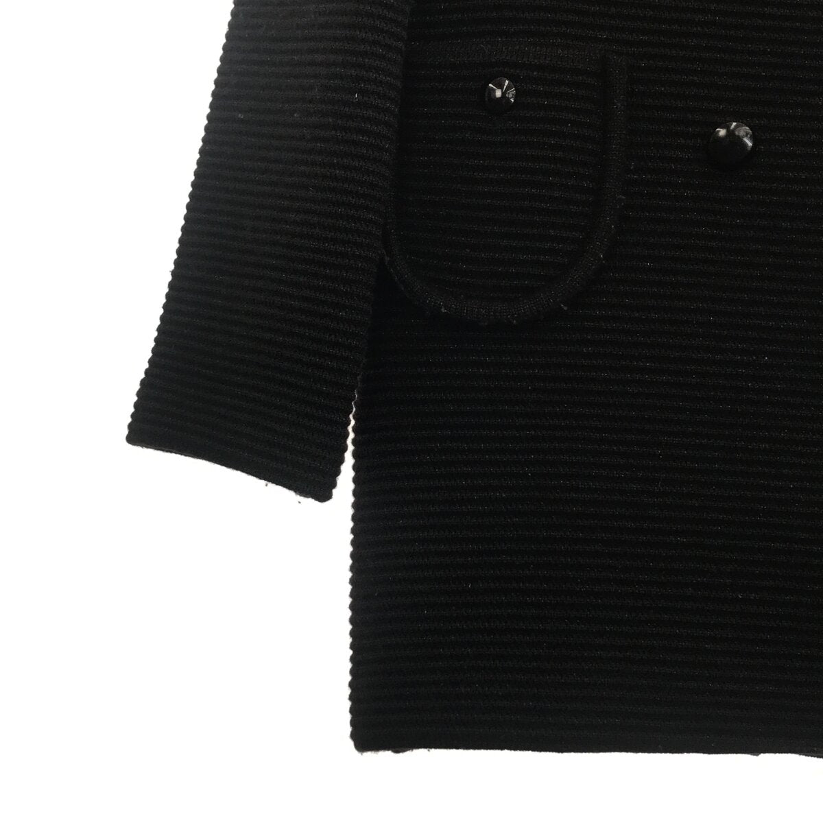 Manna | Lamé collarless coat | Black | Women's