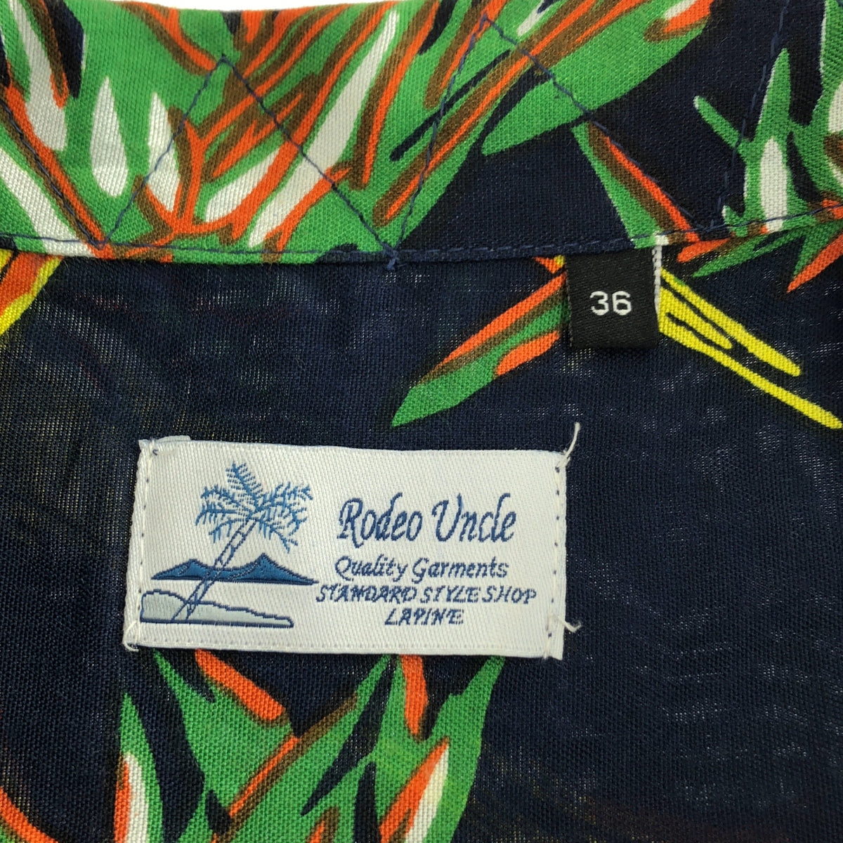 RODEO UNCLE | Palm Tree Pattern Aloha Shirt | Size 36 | Men's