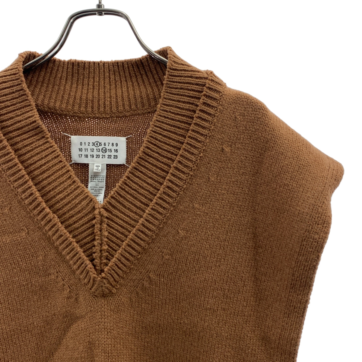 Maison Margiela / メゾンマルジェラ | 2022AW | ウール リネン タバード  Vネック ニットベスト | S | メンズ