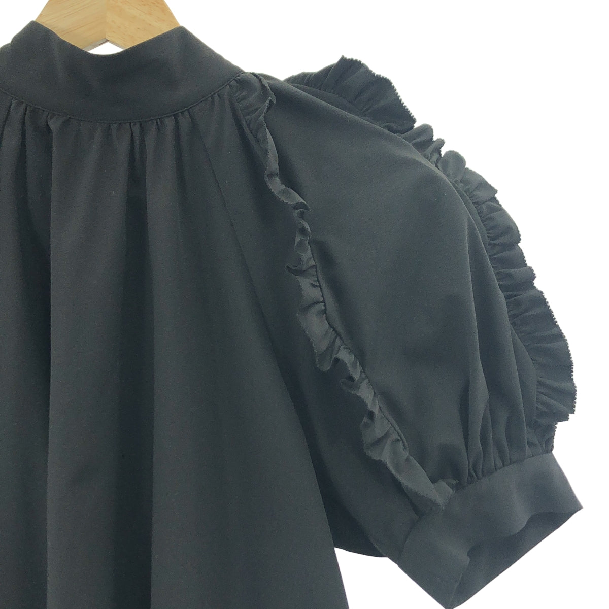 CELFORD / セルフォード | 2023SS | スカラップ切替 バックリボン ブラウス | ONE SIZE | ブラック | レディース