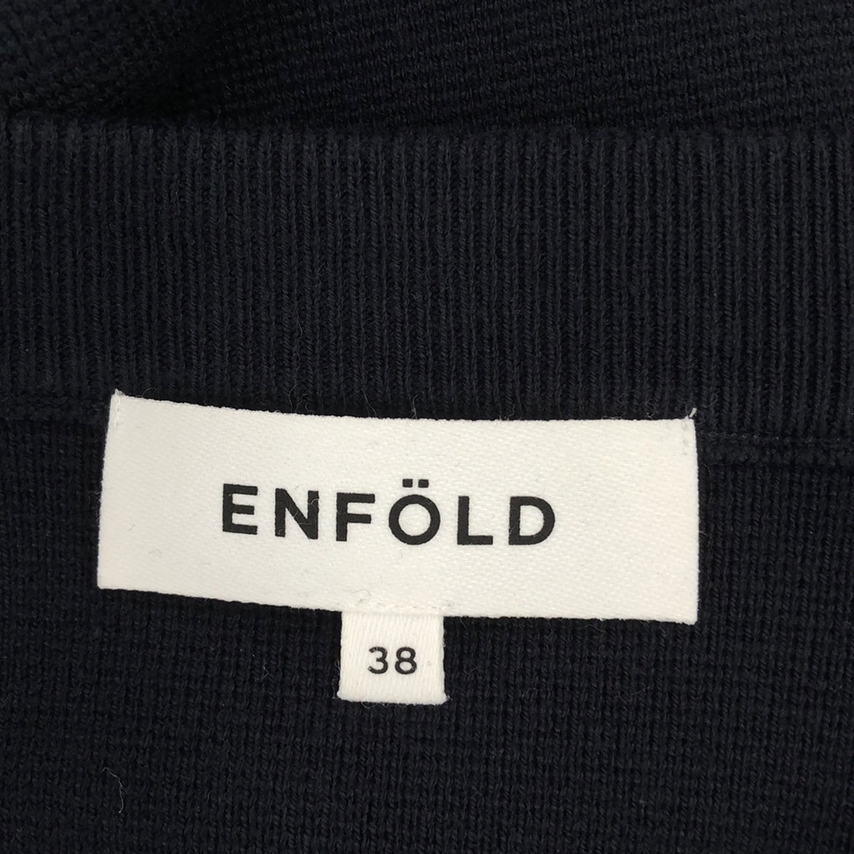 ENFOLD | Cotton back slit knit dress | 38 | Navy | Women's