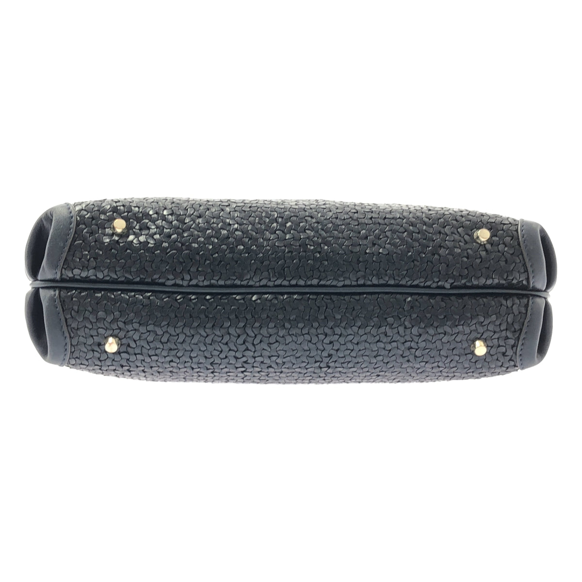 【미품】 ANYA HINDMARCH / 아니야하인드마치 | 2way 숄더 첨부 가죽 뜨개질 프린지 매력 핸드 토트 백 | 다크 네이비 |