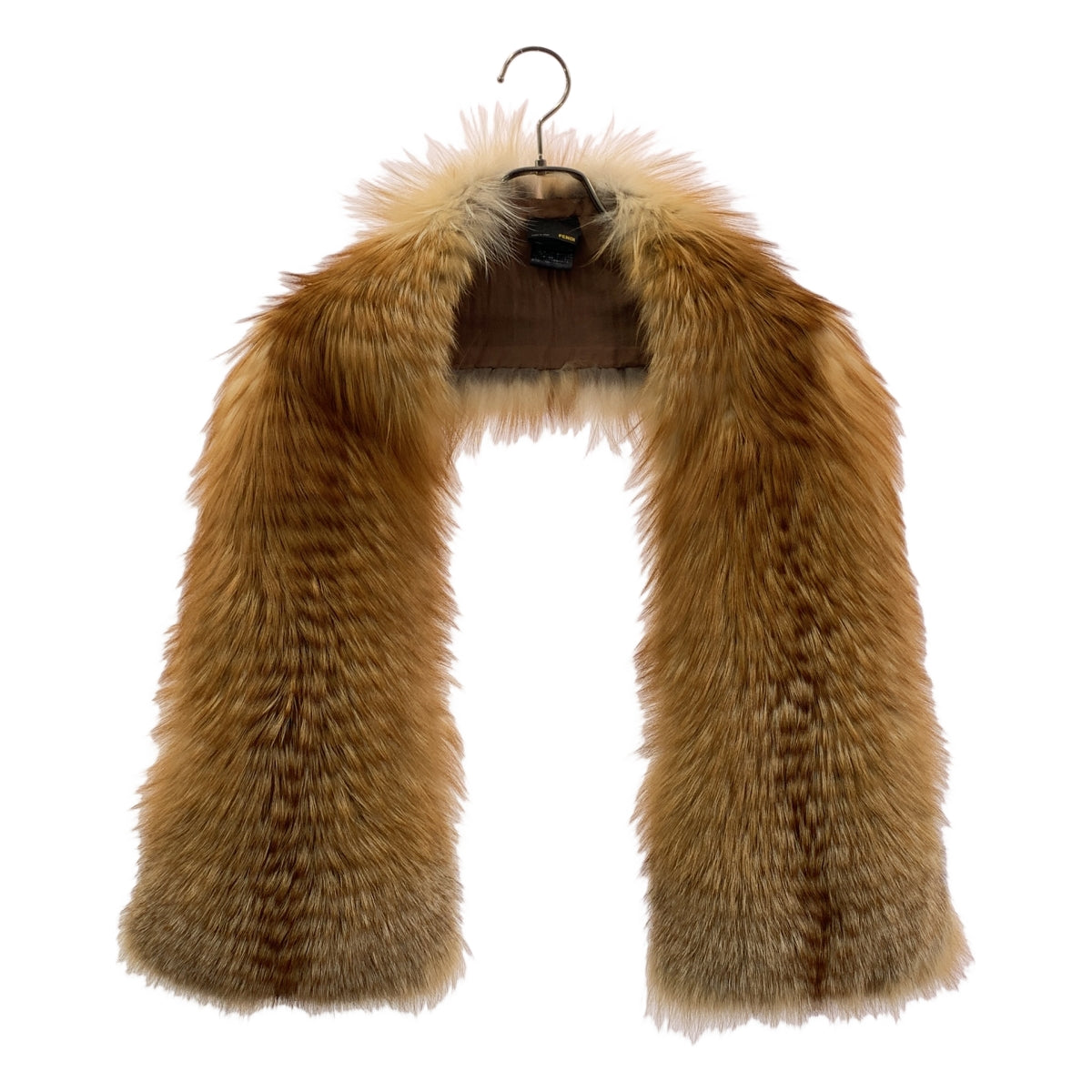 FENDI / フェンディ | フォックスファー 裏地シルク ショール マフラー