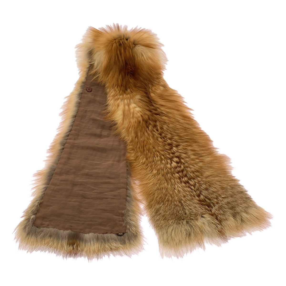 FENDI / フェンディ | フォックスファー 裏地シルク ショール マフラー