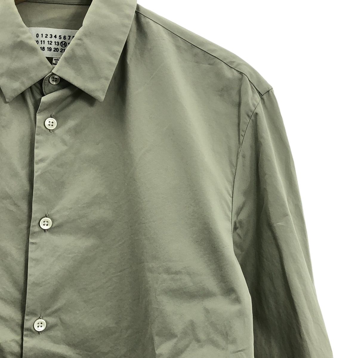 Maison Margiela / 메종 마르제라 | 2017AW | Long sleeve shirt 코튼 롱 슬리브 셔츠 | 40 | 그레이지 |