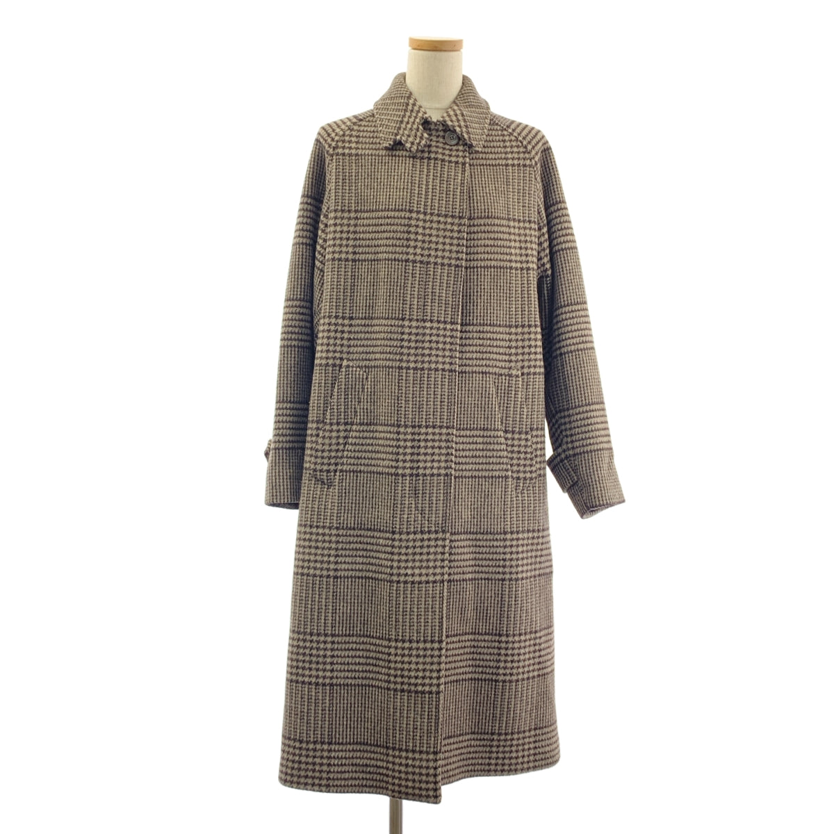 HERNO / 헤르노 | 울 치조 격자 스텐 컬러 코트 | 36 | 여성