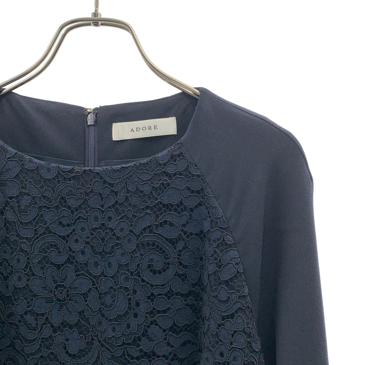 ADORE / 어도어 | 플라워 레이스 백 Zip 드레스 원피스 / 안감 포함 | 36 |