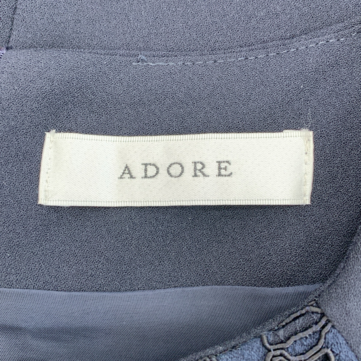 ADORE / 어도어 | 플라워 레이스 백 Zip 드레스 원피스 / 안감 포함 | 36 |