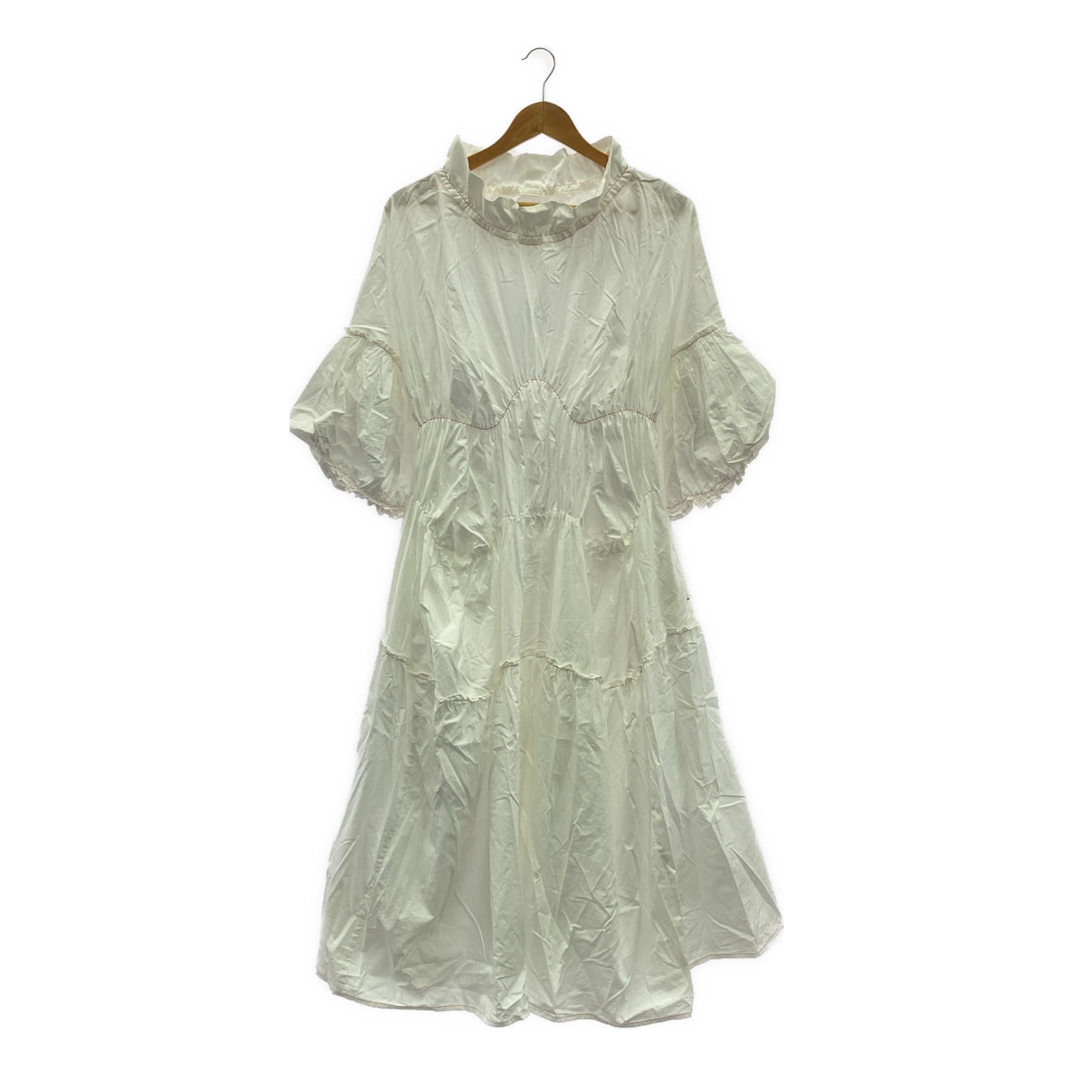 HOUGA / ホウガ | トルソー撮影希望。 | loket lelsure dress シャーリング ボリューム ワンピース | F | ホワイト | レディース