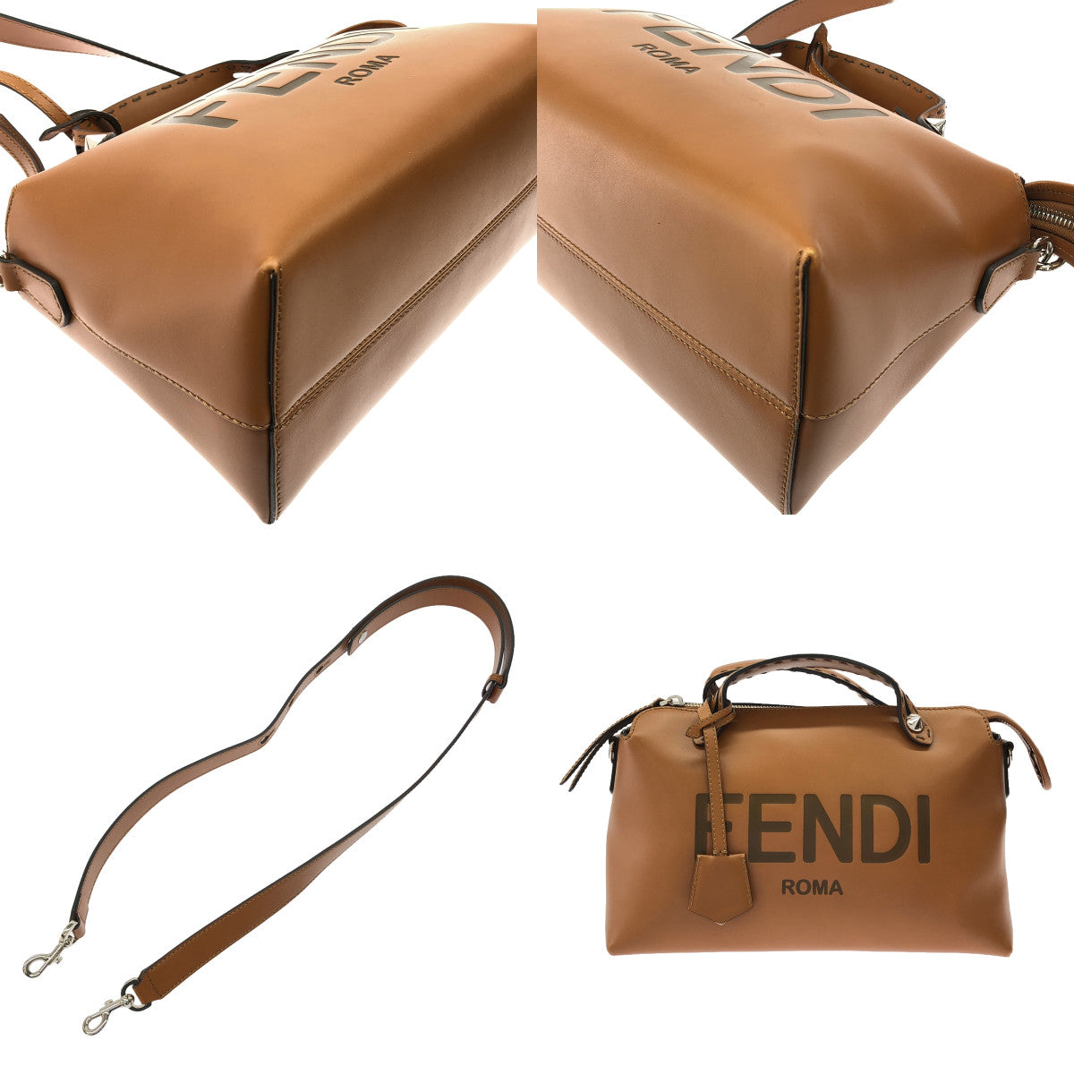 【미품】 FENDI / 펜디 | BY THE WAY / 8BL146 바이더 웨이 2way 숄더 첨부 가죽 로고 핸드백 | 브라운 | 여성