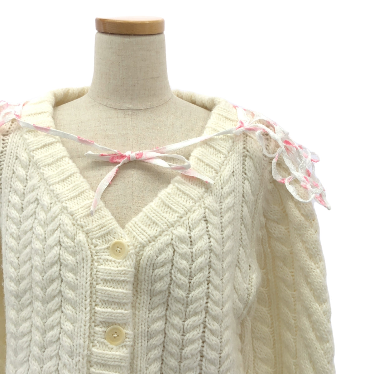 Cecilie Bahnsen / セシリーバンセン | MILO CARDIGAN カーディガン | XS/S | ホワイト/ピンク | レディース