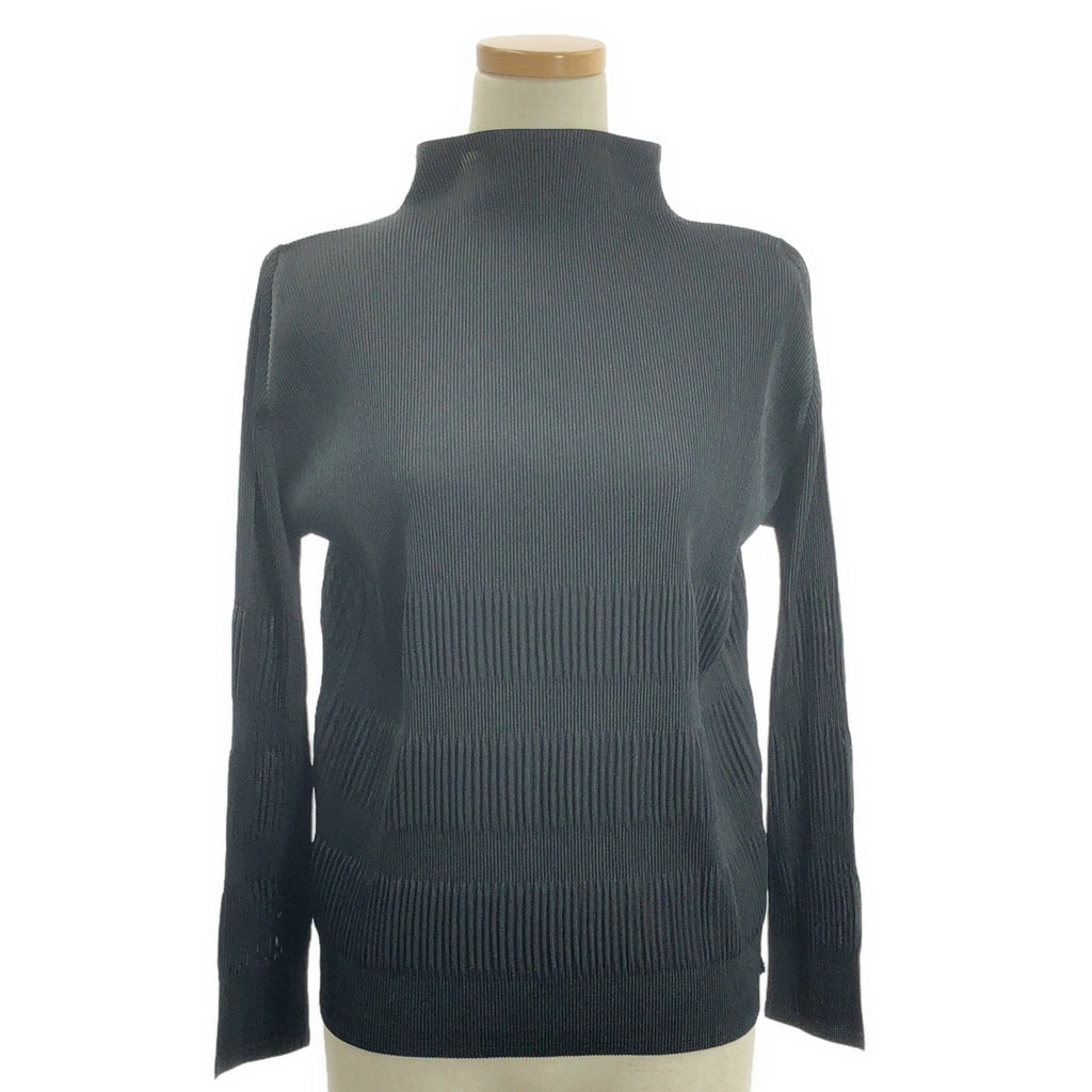 PLEATS PLEASE ISSEY MIYAKE / プリーツプリーズイッセイミヤケ | ハイネック プルオーバー トップス | 3 | ブラック | レディース