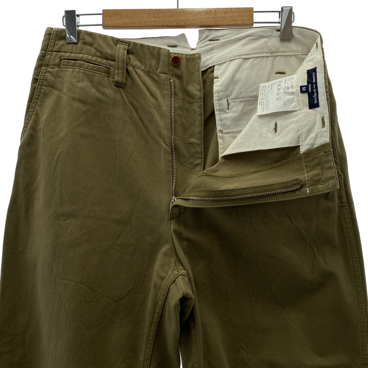 COMME des GARÇONS HOMME | 2011 秋冬 |棉質預洗束背工作褲 |尺寸 M |米色|男士