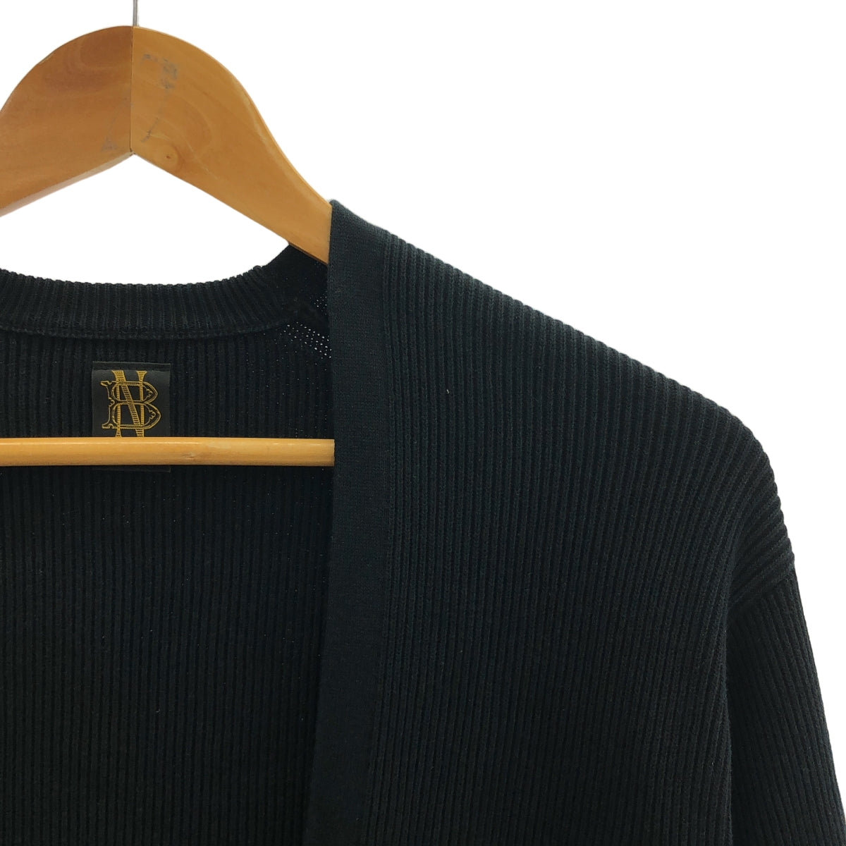 BATONER / バトナー | HIGH COUNT RIB CARDIGAN ハイカウント リブ カーディガン | 1 | ブラック | メンズ