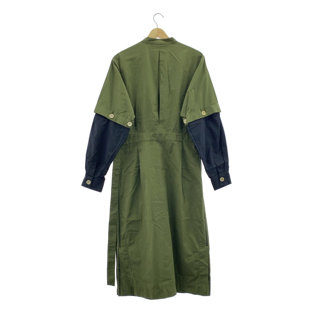 MARNI / 마르니 | 코튼 포플린 소매 전환 스탠드 컬러 셔츠 원피스 | 42 |